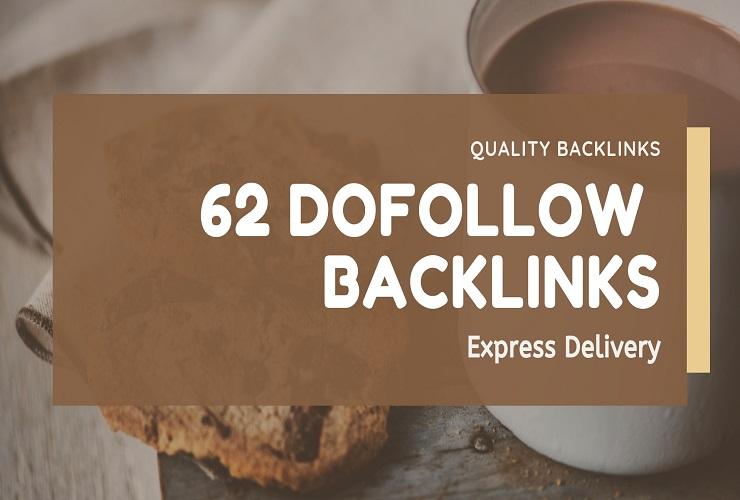 I will 62 unique dofollow backlinks DA 30 to 90 plus