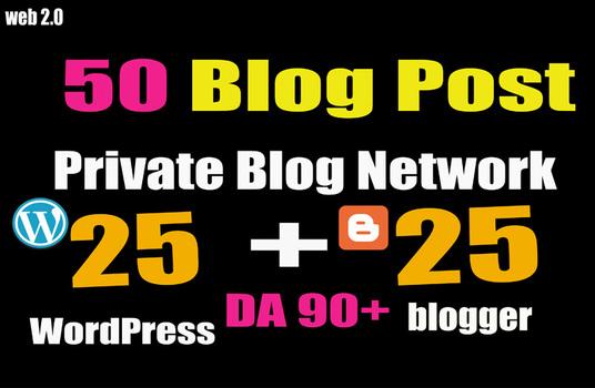 50 PBN POSTs WordPress and Blogger High DA to Rank yo...