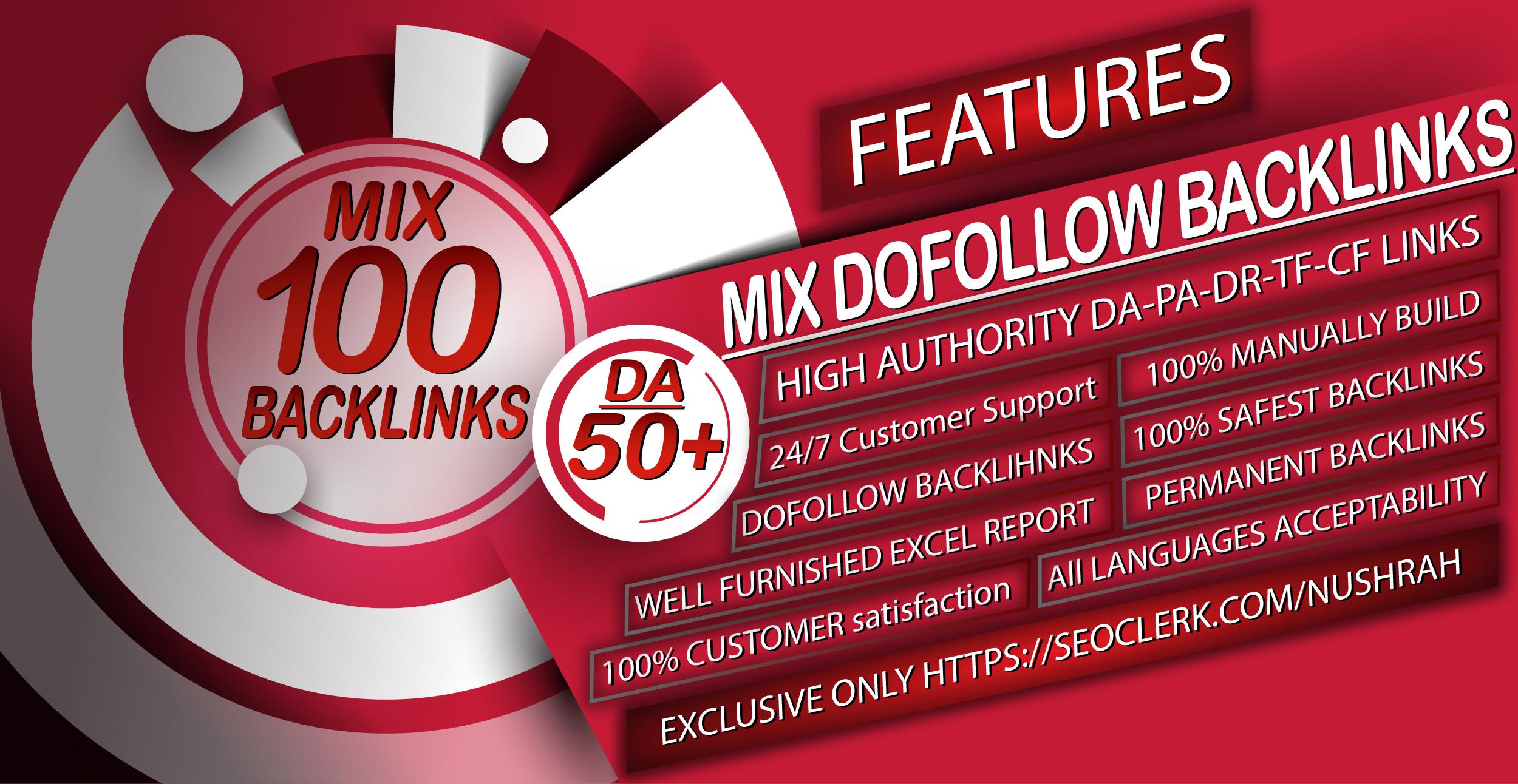 100 Seo Mix Backlinks with 50+ DA to boost your keywo...