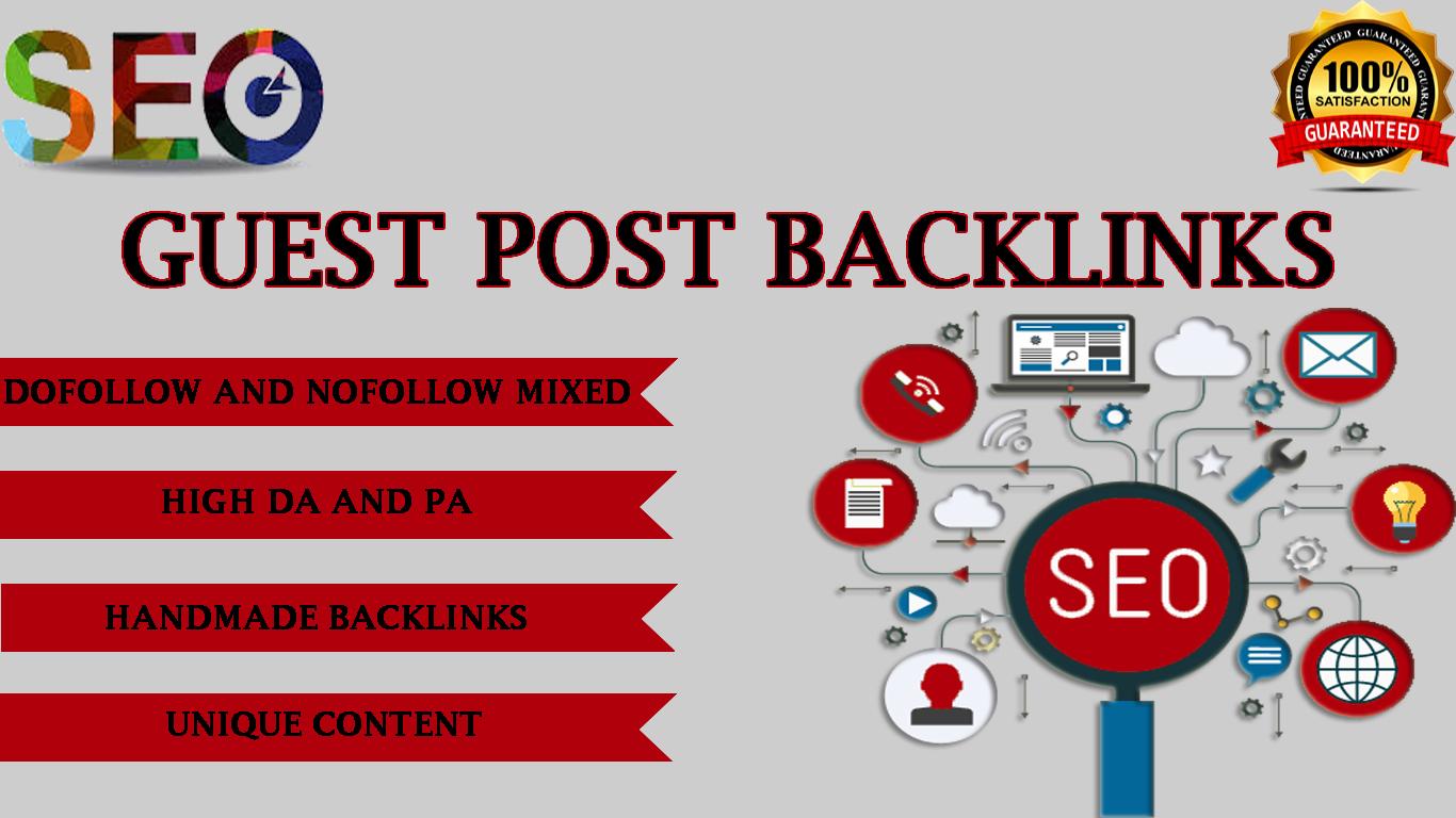 Create 10 guest post backlinks on High DA PA