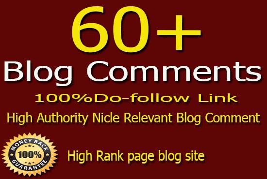 60 Niche relevant Dofollow High Quality Blog comments...