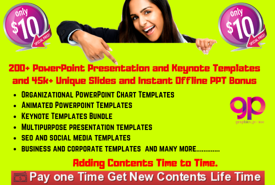 I will give you 200 powerpoint and keynote templates ...