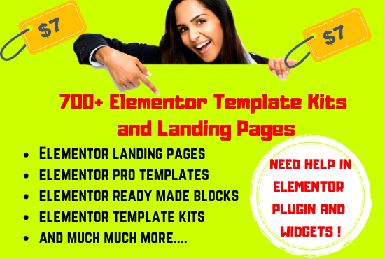 I will give you 700 Elementor Template Kits and Landi...