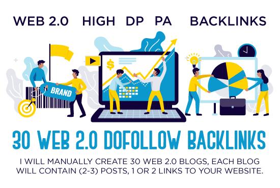 I Will do 30 manual high quality web 2 dofollow backl...