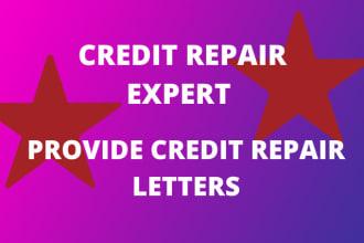 i will provide attorney written credit repair letters...