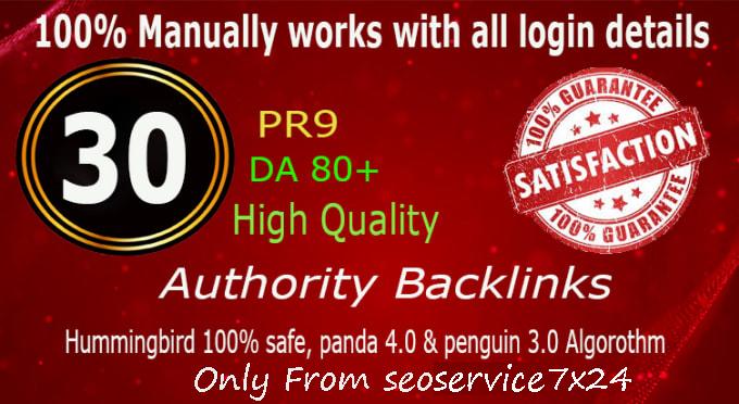 Manually Do 30 Pr9 DA 80+ Safe SEO High Authority Bac...