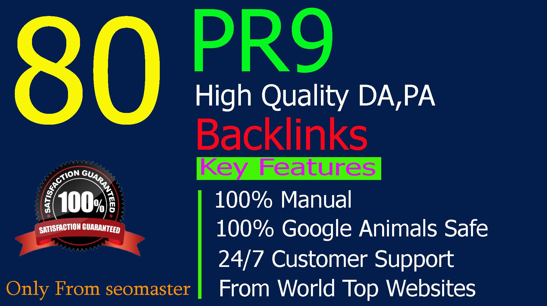 I Will MANUALLY Do 80+ UNIQUE PR10 SEO BackIinks on D...