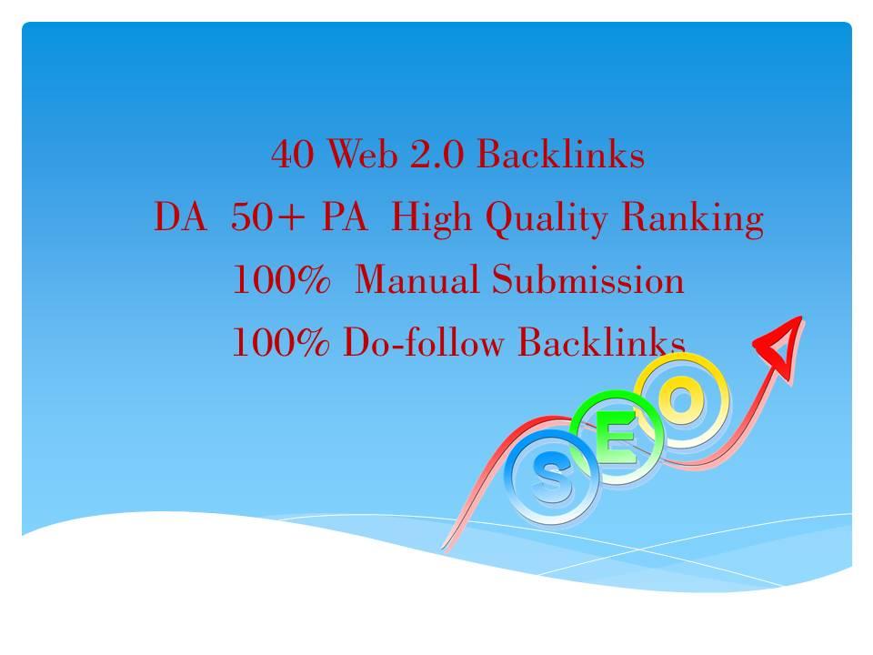 i will do web.2.0 backlinks DA 50+PA High Quality Do-...