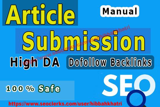 I will Submit web 2.0 high quality 20 Article Submiss...
