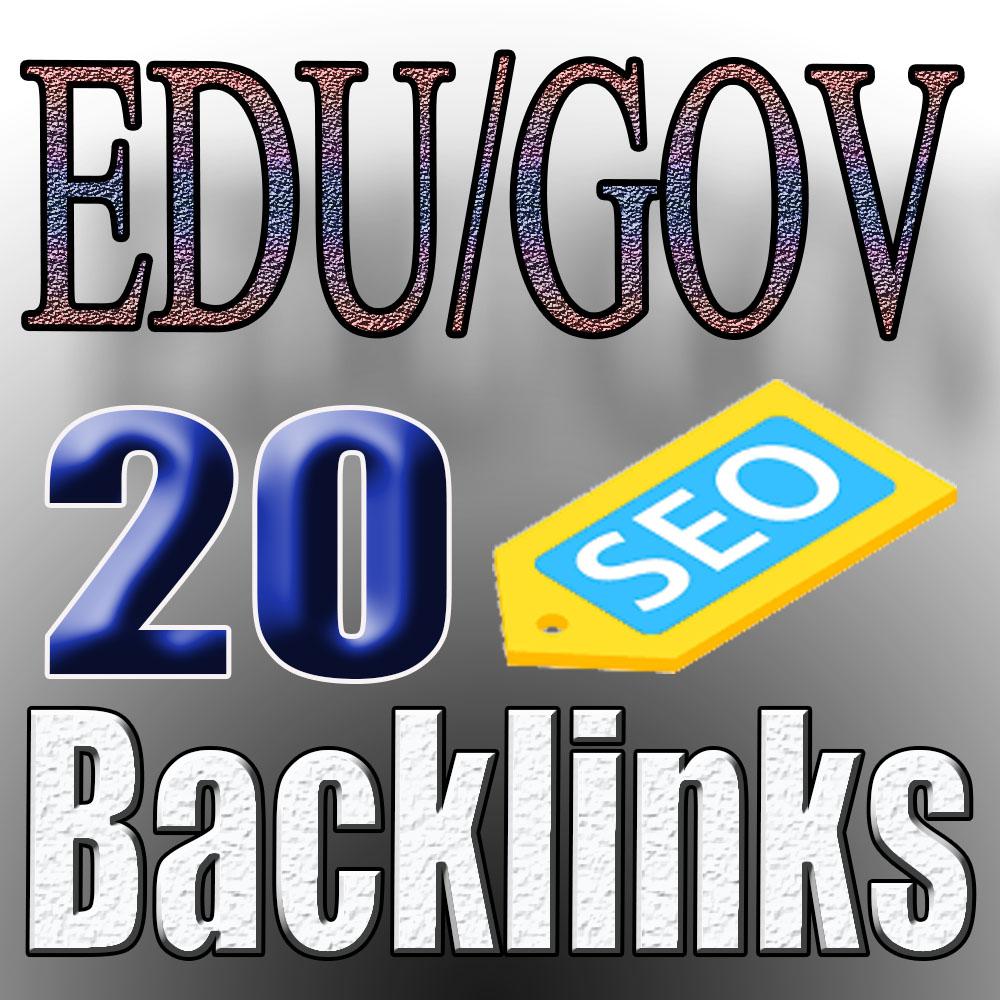 I will do 20 HQ permanent backlinks DA60 to 95, edu l...
