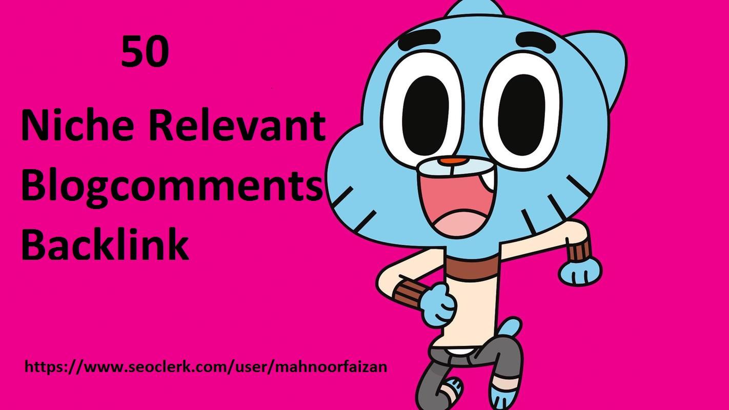I will do 50 niche relevant backlinks manual blog com...