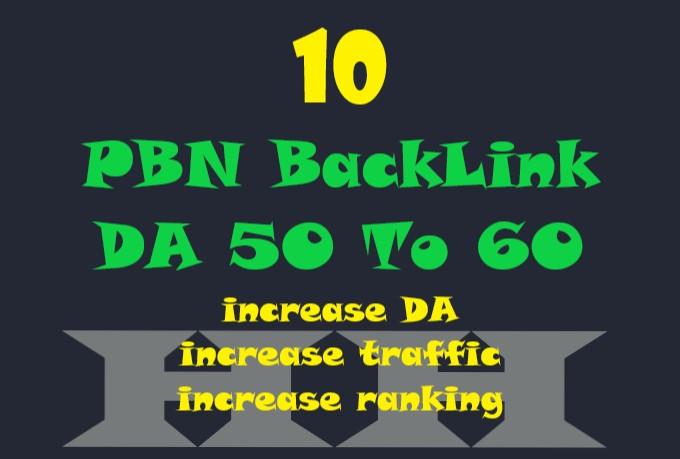 I will 10 PBN Backlinks DA 50 to 60