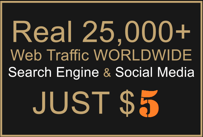 Provide 25,000 Real Worldwide Web Traffic from variou...