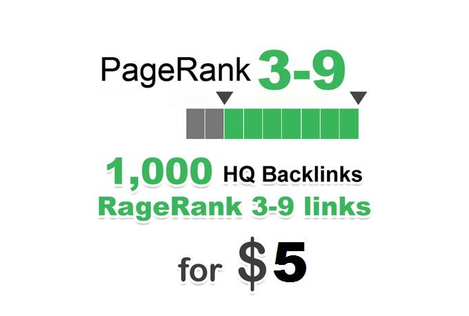 Create 1000 High Quality Backlinks from PR3 to PR9 Do...