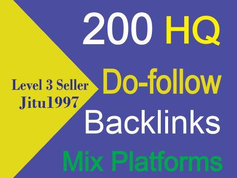 Get 200 Do-follow HQ Backlinks Mix Platforms