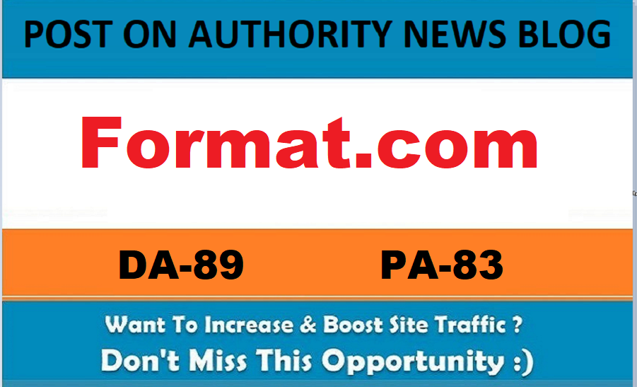 Guest Post On Format. com DA89 Permanent Link
