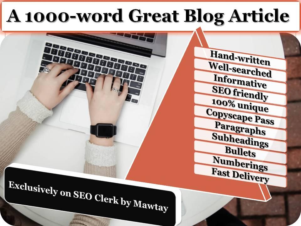1000-Word Well-Searched Blog Article