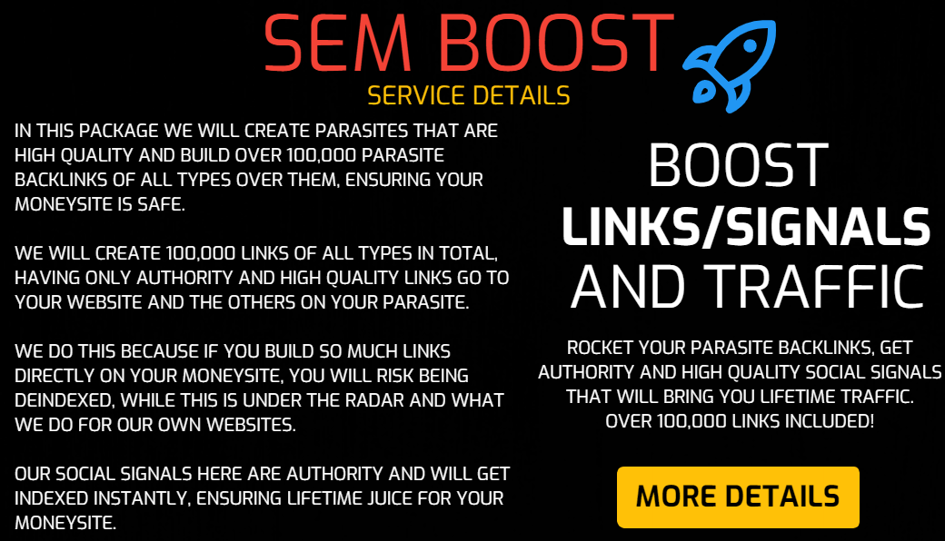 SEM Boost - Rocket Your Tier 2 Backlinks, Get Social...