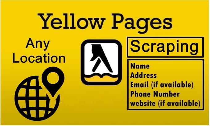 i will scrape yellowpages for business list for any