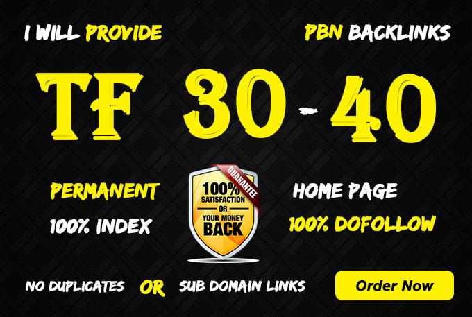 Provide you 10 high TF 30+ PBN Backlinks