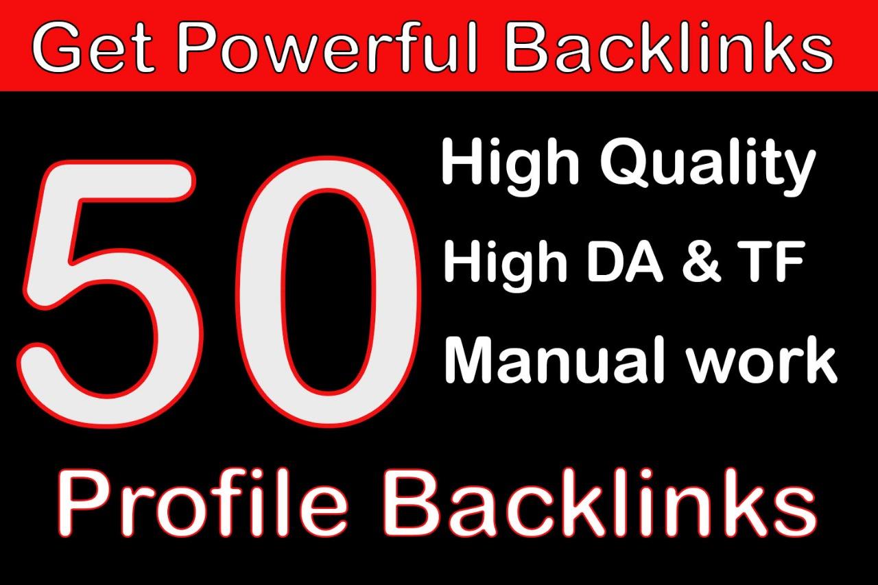 Get manually created 50 Dofollow backliks DA +80 Powe...