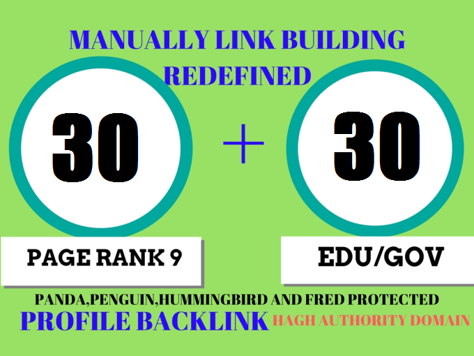30 Pr9 + 30 Edu - Gov High Pr SEO Authority Backlinks...