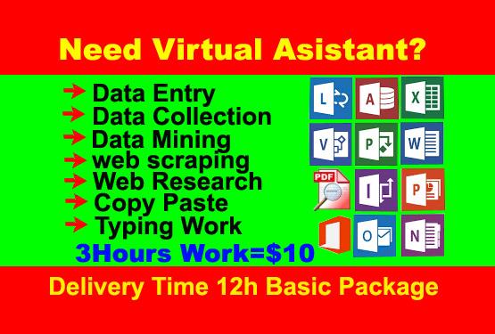 I will do all type of data entry, mining, scraping,...