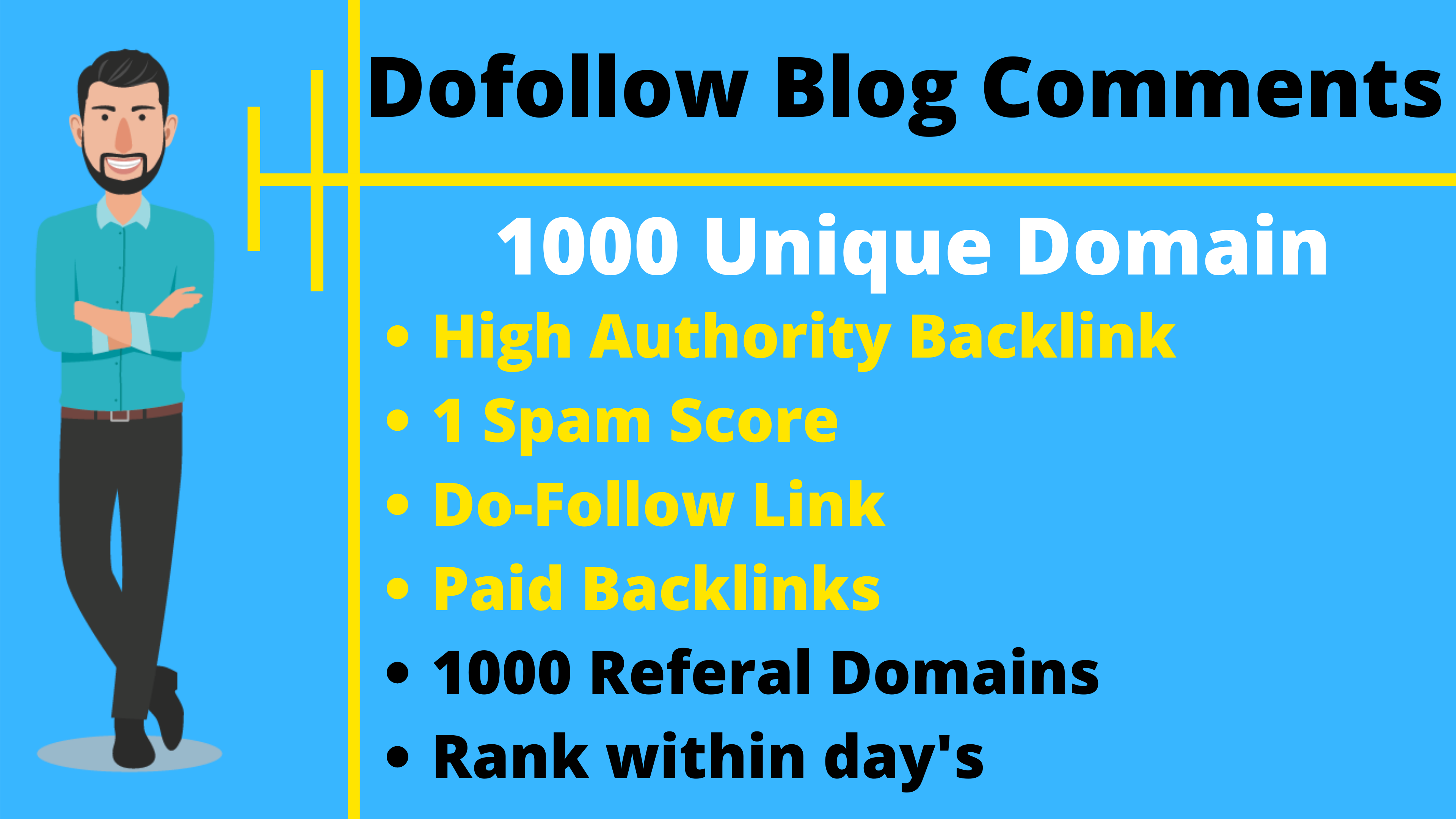 Manually create 1000 Unique Domain dofollow blog comm...