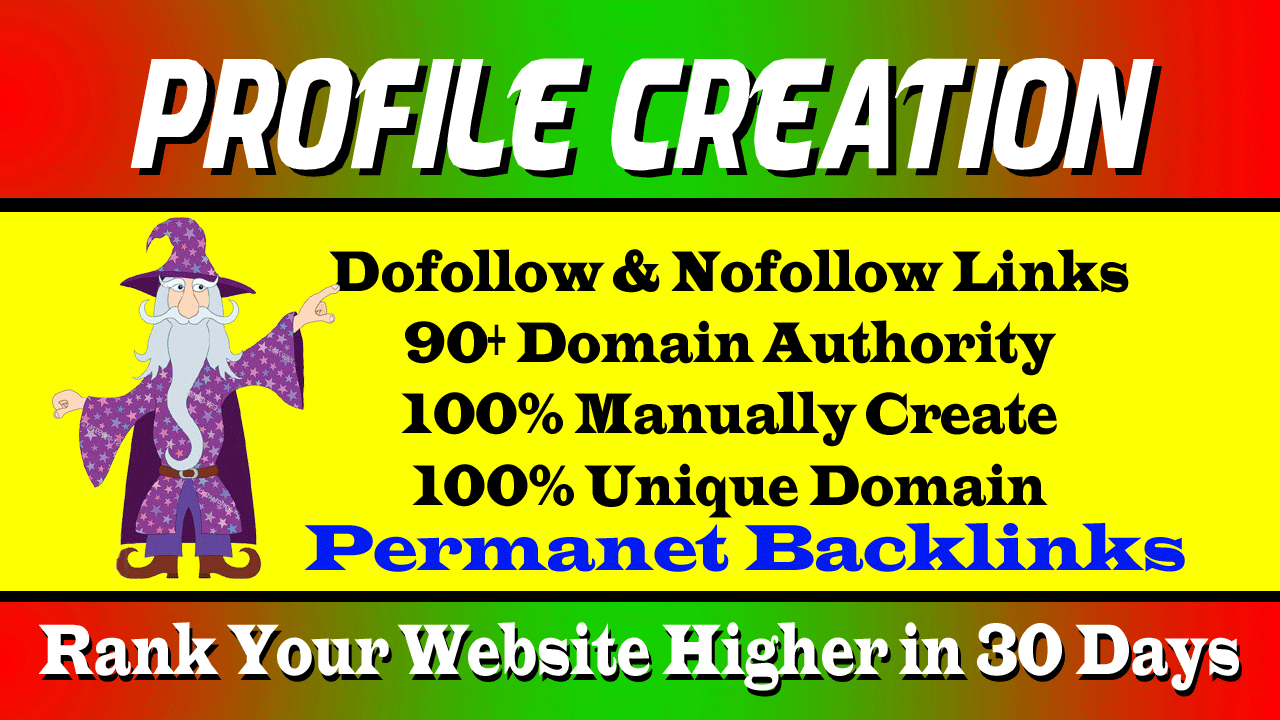 Create 30 High DA social profiles setup or profile cr...