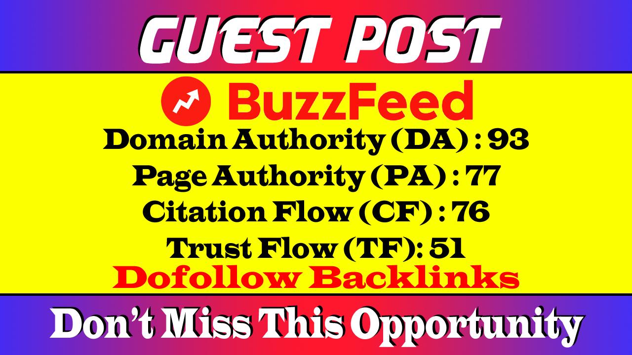 Write and Publish Guest Post on BuzzFeed Dof0llow Lin...