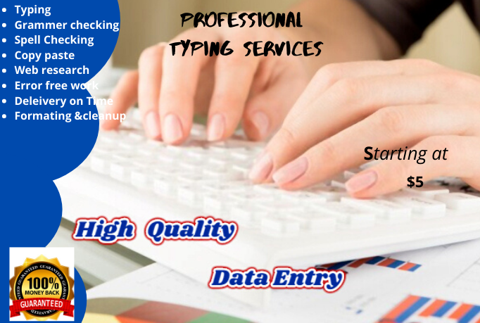 do typing, copy paste and any data entry work profess...