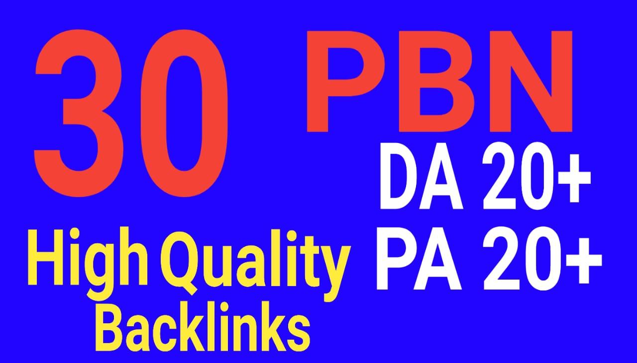 i will Build 30 HomePage PBN Backlinks All Dofollow H...