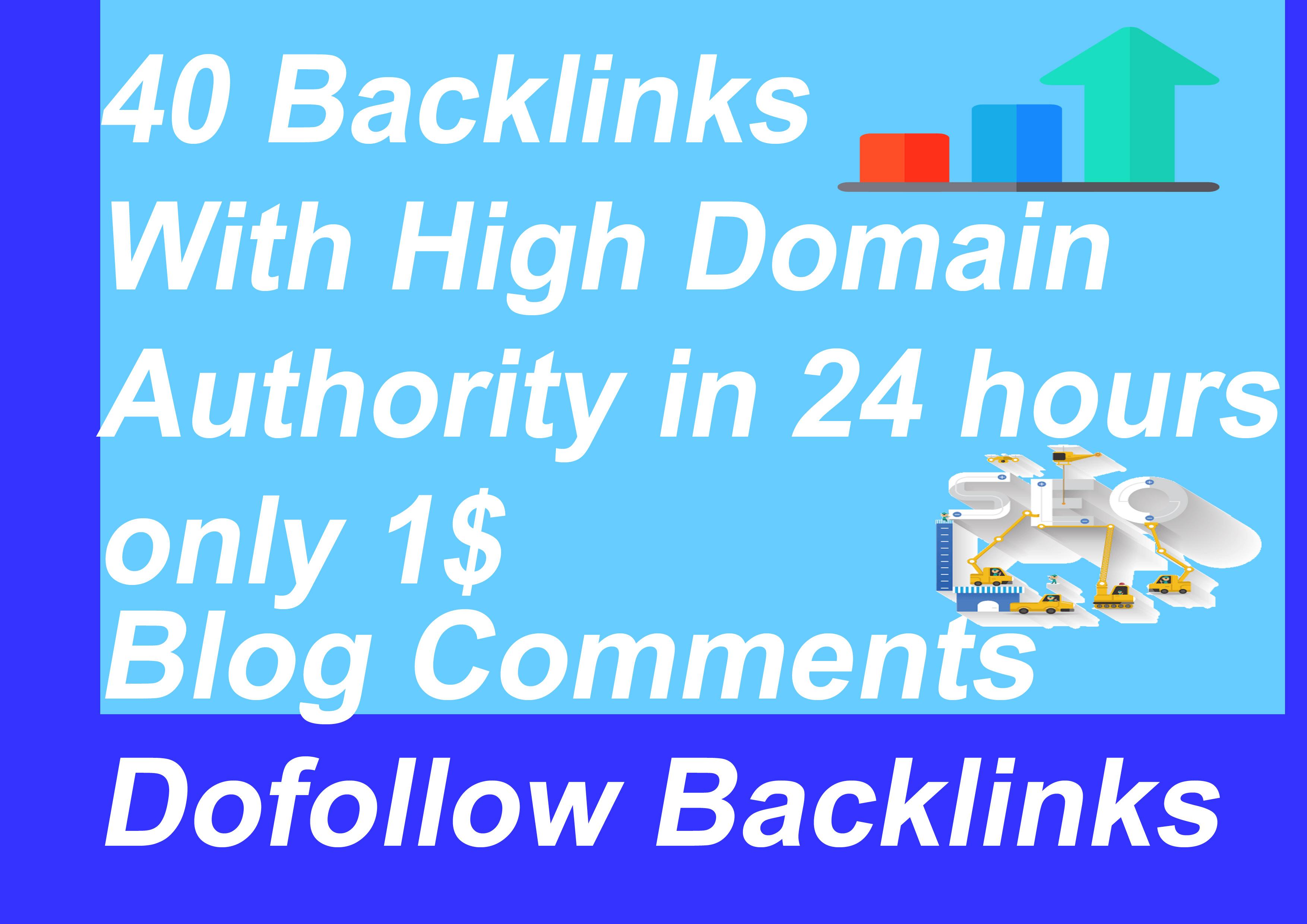 i will do 40 Backlinks High Domain Authority in 24 Ho...
