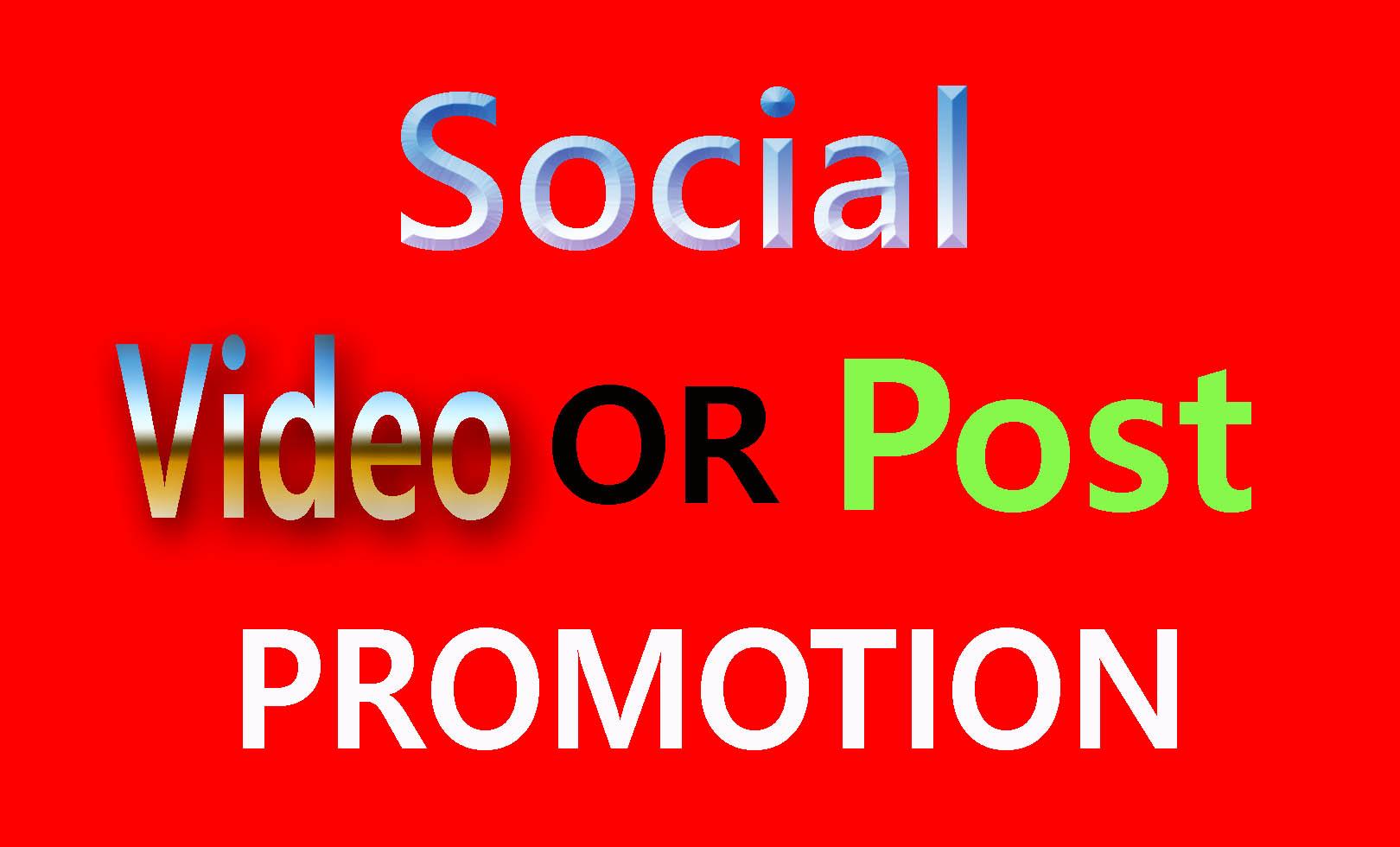 Social Media video Or Post Promotion Via Genuine User...