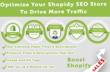 I will do Shopify SEO to optimize your store, boost ...