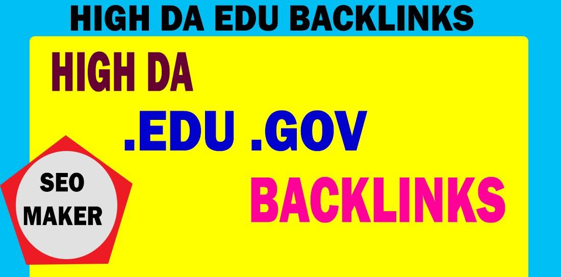 I will Create 20 high da premium quality edu gov back...
