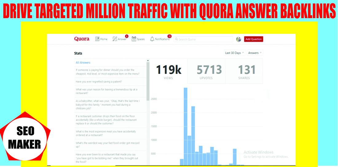 3 targeted Unlimited website traffic with Quora Answe...