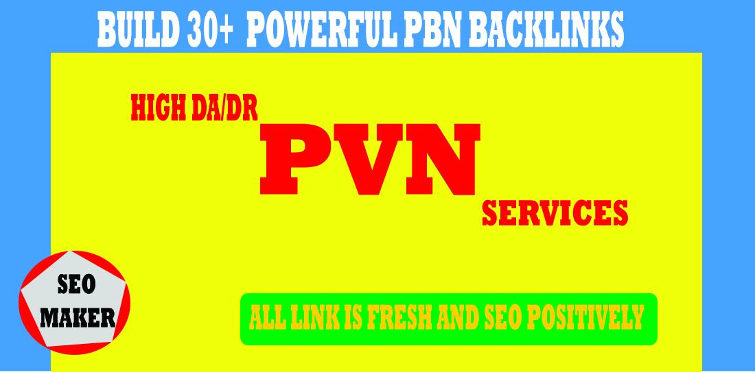 Build 30+ Powerful Homepage PBN Backlinks with unique...