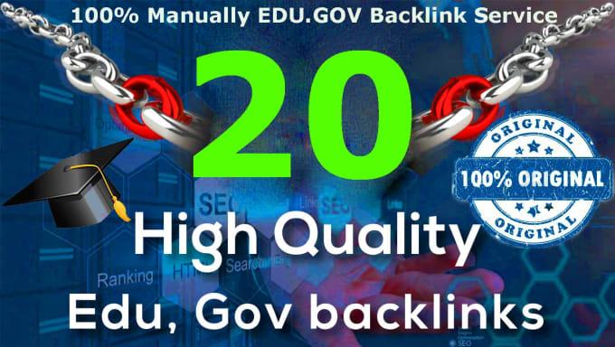 I will provide 20 EDU/GOV backlinks and 65 blog comme...