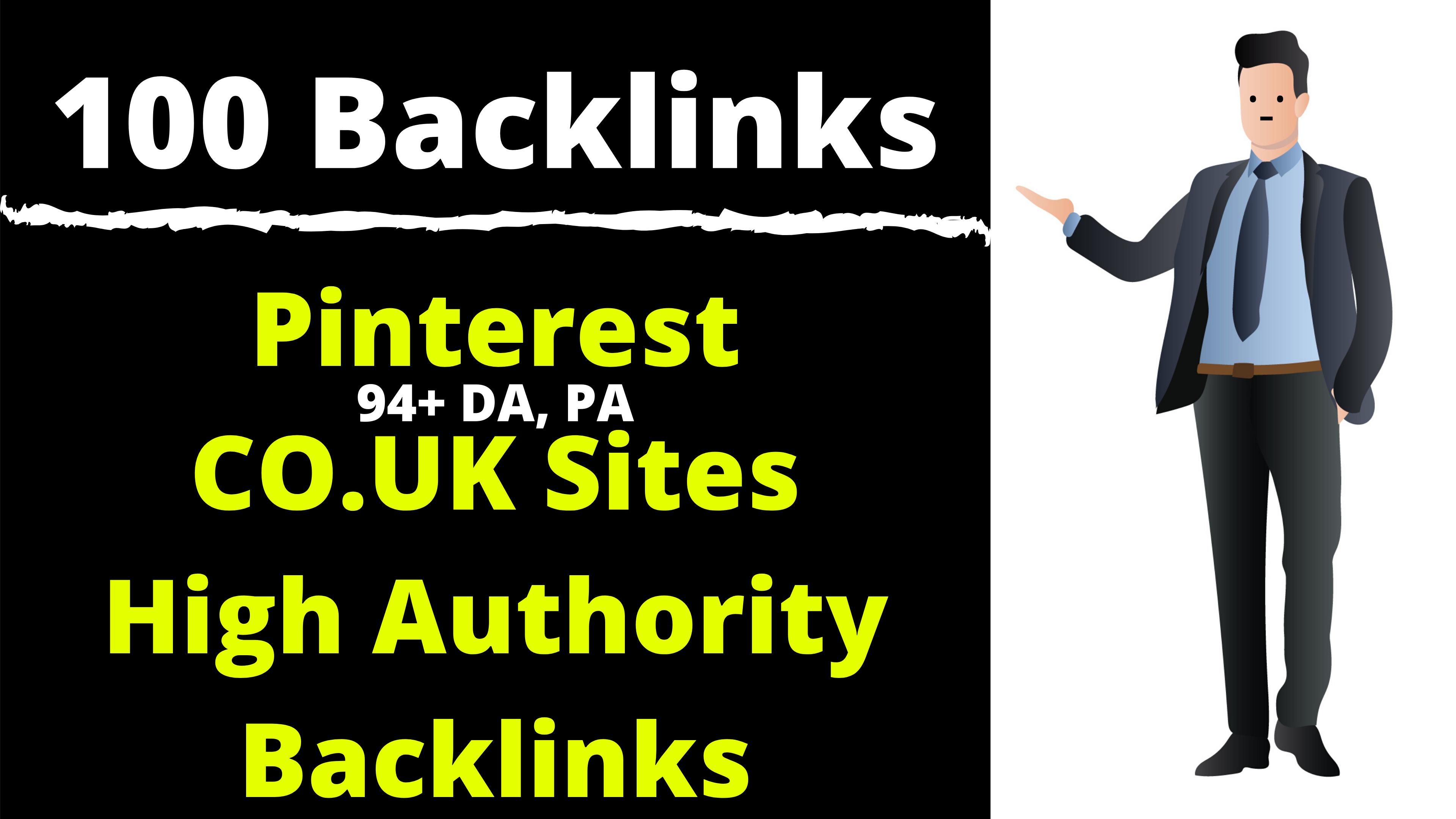 100 Backlinks 94+ DA, PA High Authority CO. UK Links