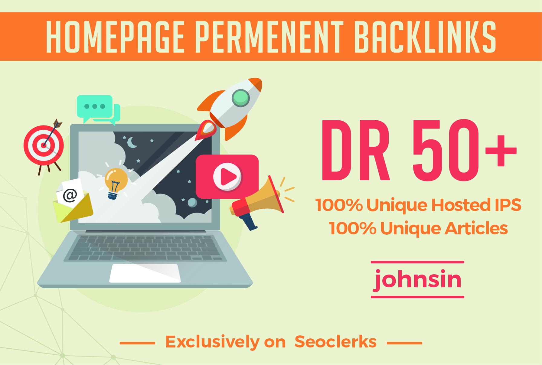 Create 100 PBN DR50+ dofollow permanent homepage pbn ...