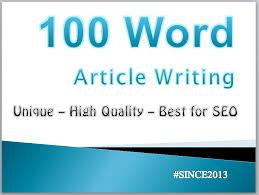 100 words unique Article Writing / Content Writing fo...