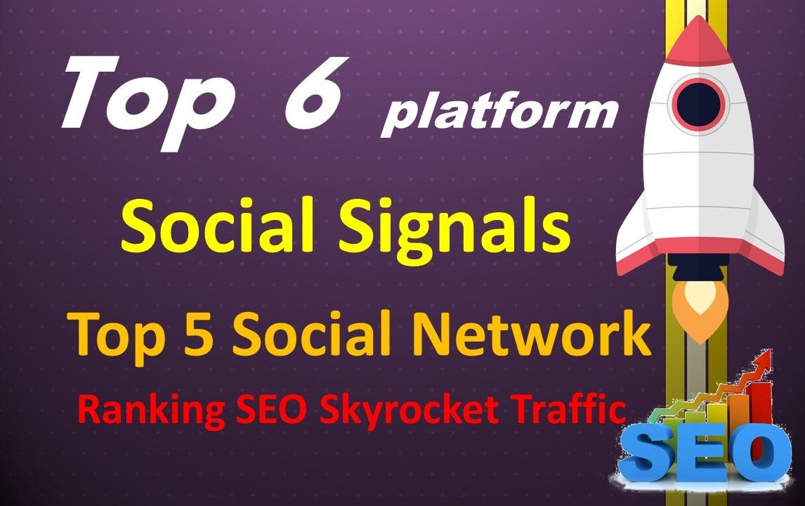 Top 6 Network 15,000 Social Signals To Your Website