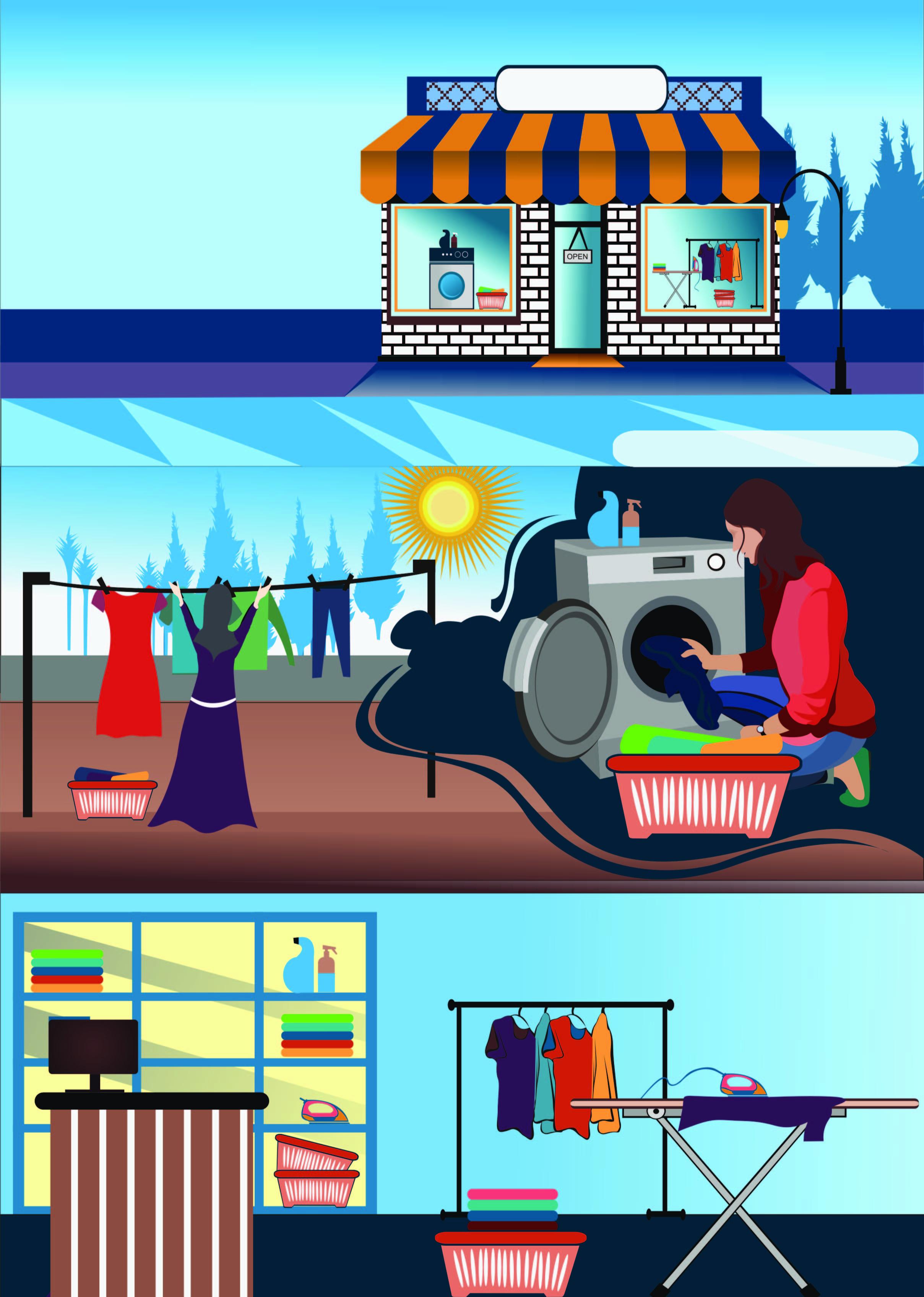 laundry illustrator poster.