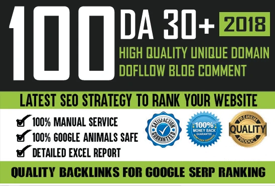 100 Unique Domain Do-Follow DA 30+ Blog Comment Backl...