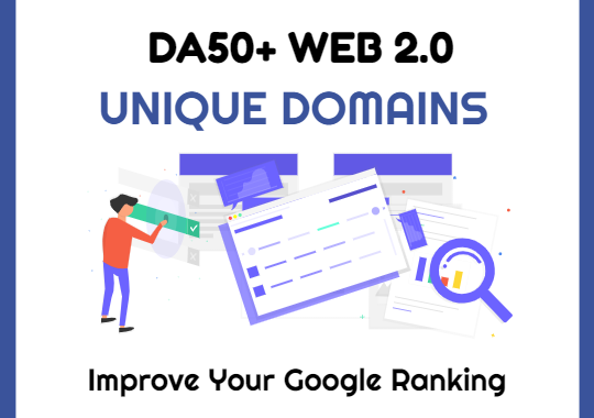 Create Top 40 DA50+ HQ WEB 2.0 BACKLINKS
