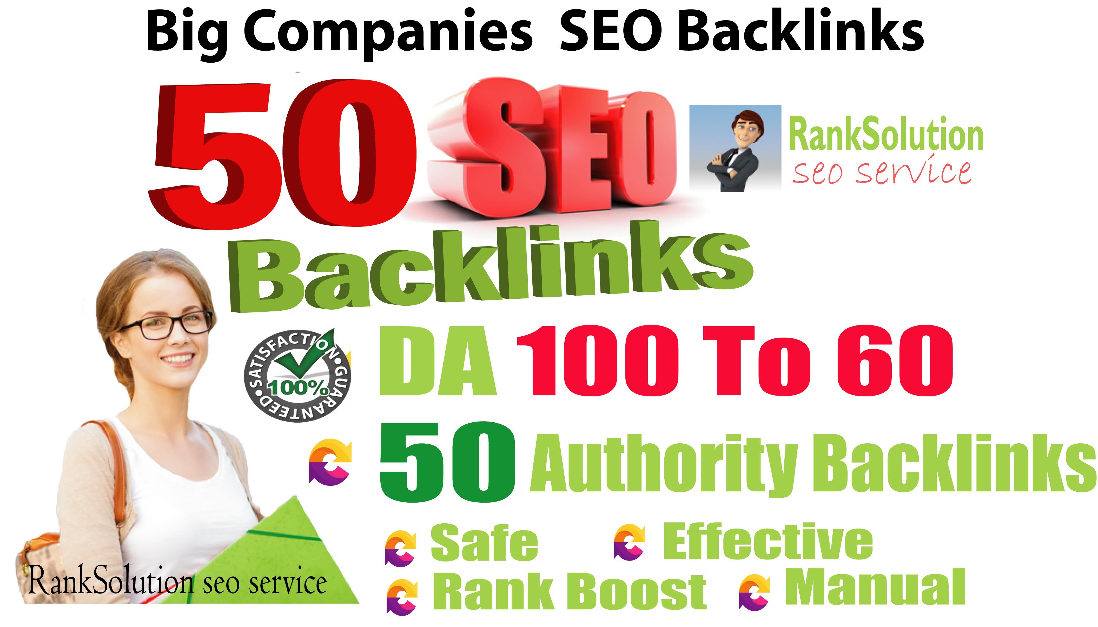 Create 50 Big Companies SEO BackIinks on DA100-60 sit...