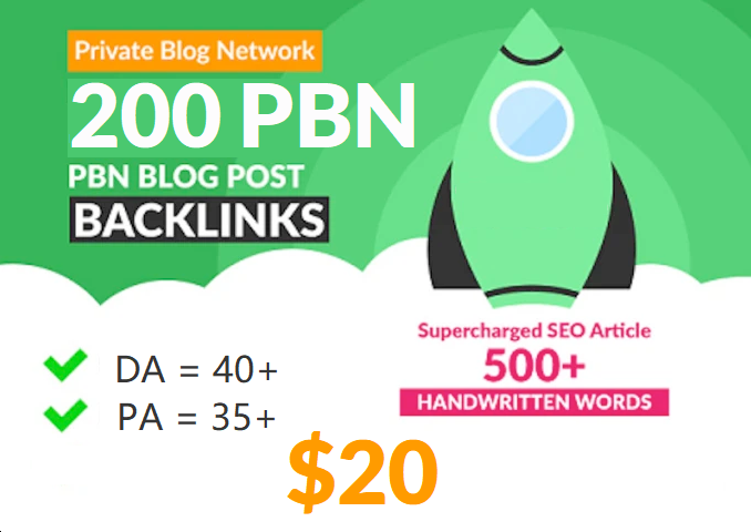 200 Unique PBN Post in Unique 200 domain Pa 35+ Da 40...