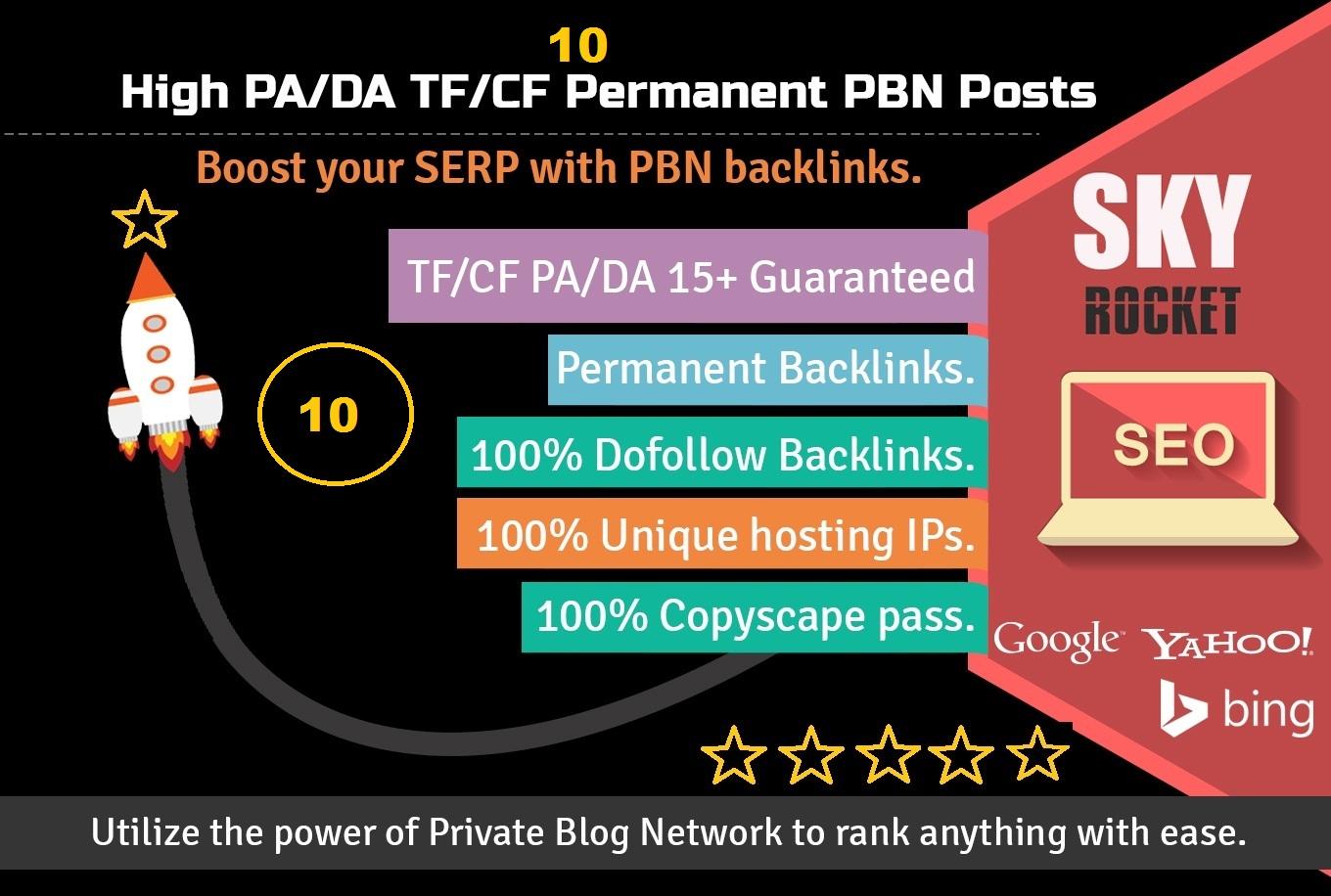 I Will do 10 High PA/DA TF/CF homepage PBN backlinks ...
