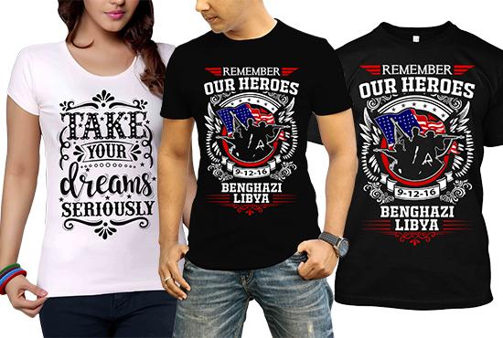 I will do custom t shirt design for you